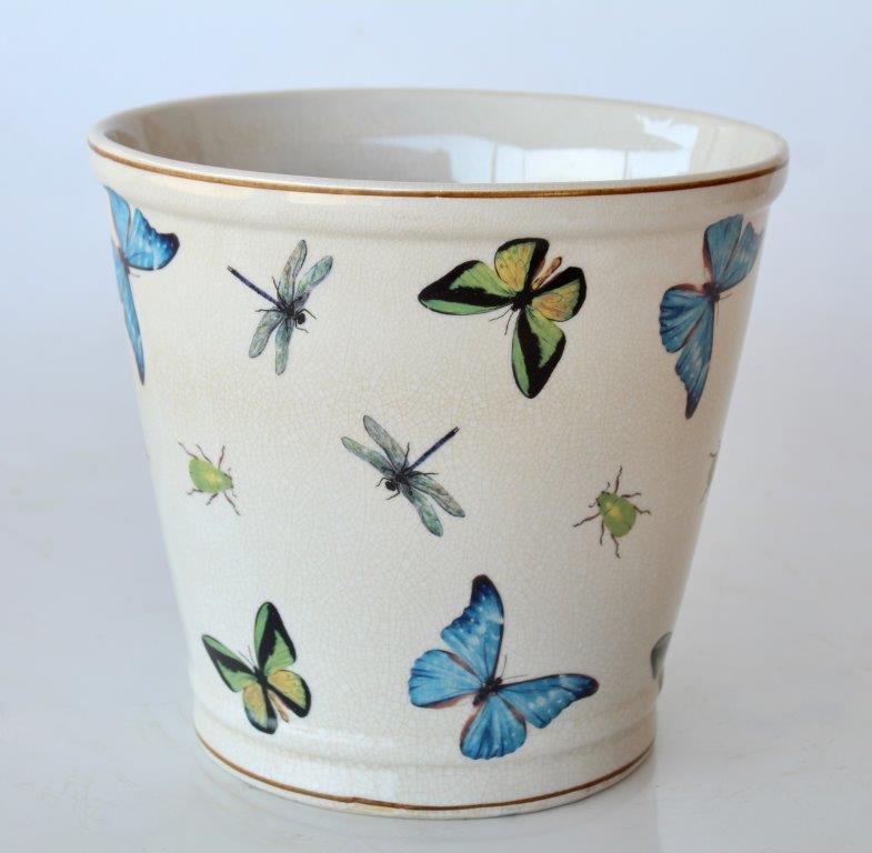 Large Round Butterfly Planter
